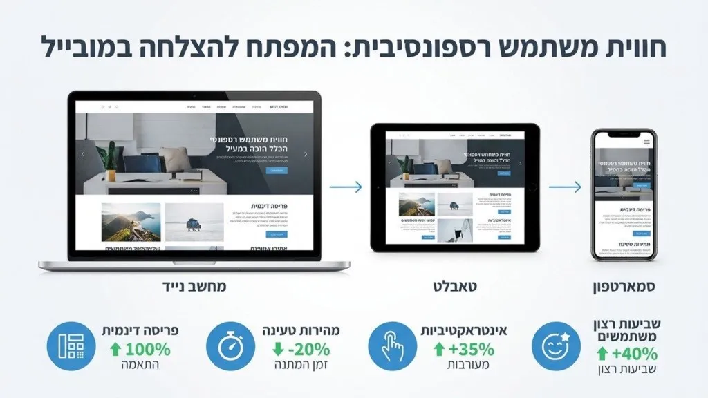 חווית משתמש רספונסיבית - התאמה למחשב, טאבלט וסמארטפון